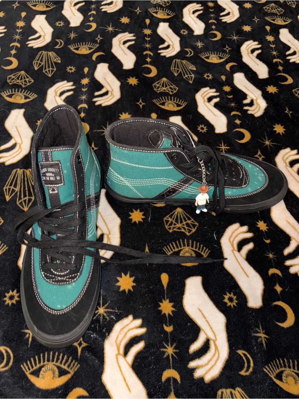 Men’s Vans Gilbert Crockett High-Top Sneakers in Teal and Black - Skate Style